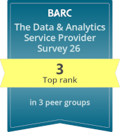 BARC Data und Analytics Service Provider - 3 Top rank iodata